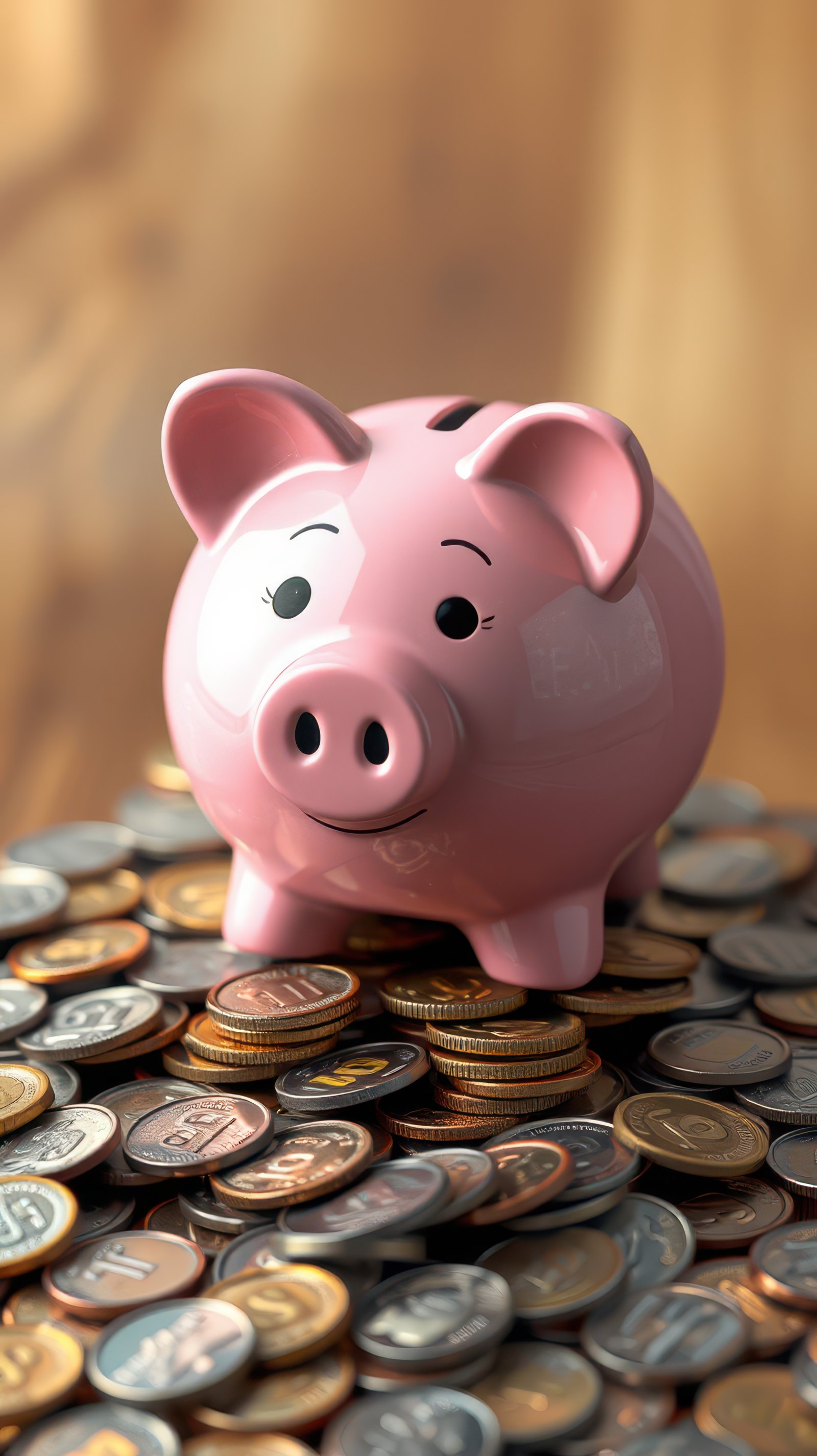 Collecting coins in a piggy bank shows the importance of saving money and financial literacy for all ages